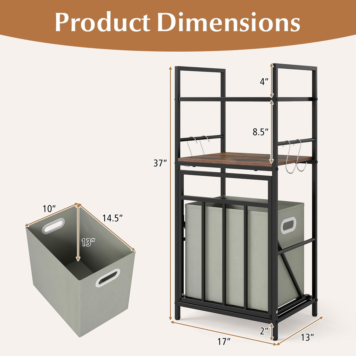 Goflame Tilt out Laundry Hamper with Removable Basket