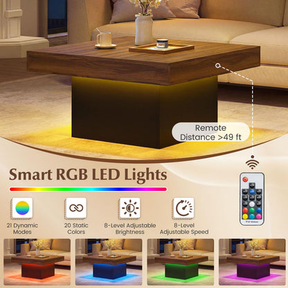 Goflame LED Coffee Table with Remote for Living Room