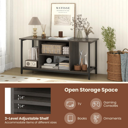 Goflame TV Stand for TV Up to 50” TVs, Entertainment Center with Charging Station, USB & Type C Ports