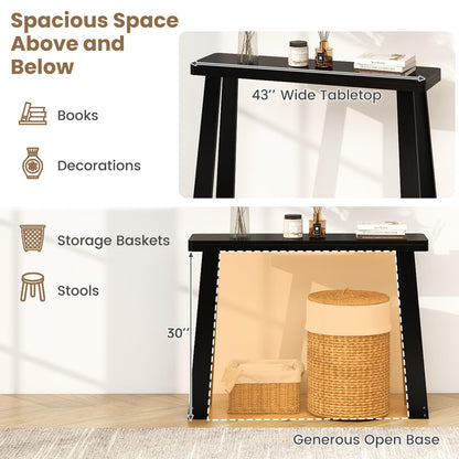 Goflame Narrow Long Console Table Behind The Couch