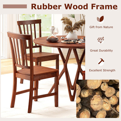 Goflame Set of 4/ 2 Dining Room Side Chair w/High Slat Back, Wood Legs