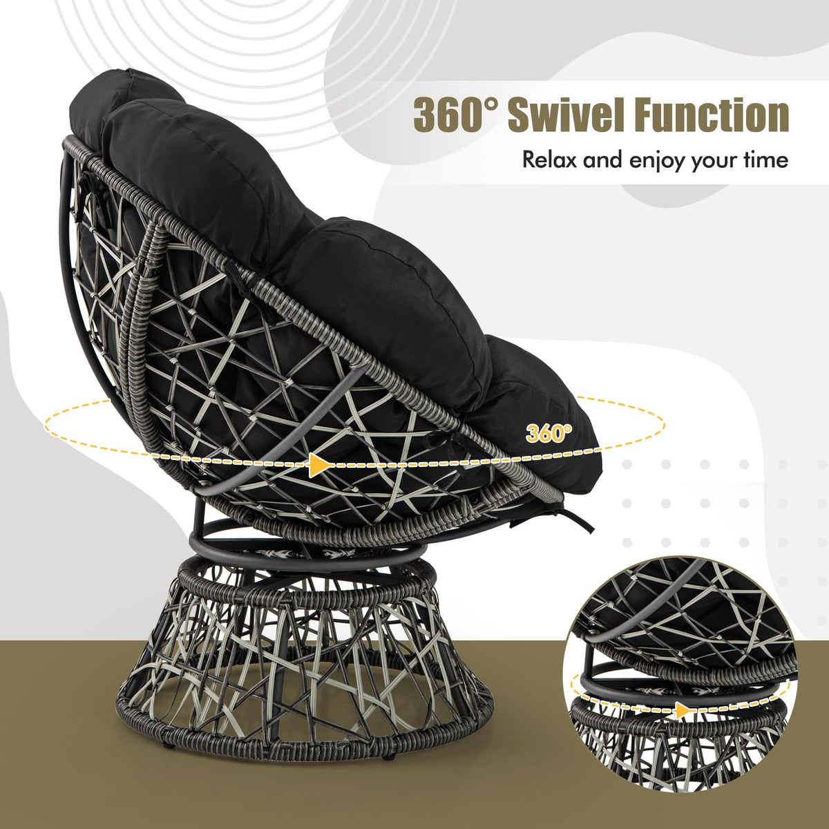 Goflame Swivel Oversized Living Room Chair
