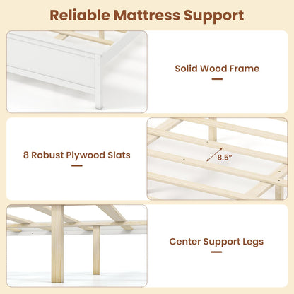 Goflame Queen/Twin/King/Full Size Wooden Bed Frame with Headboard