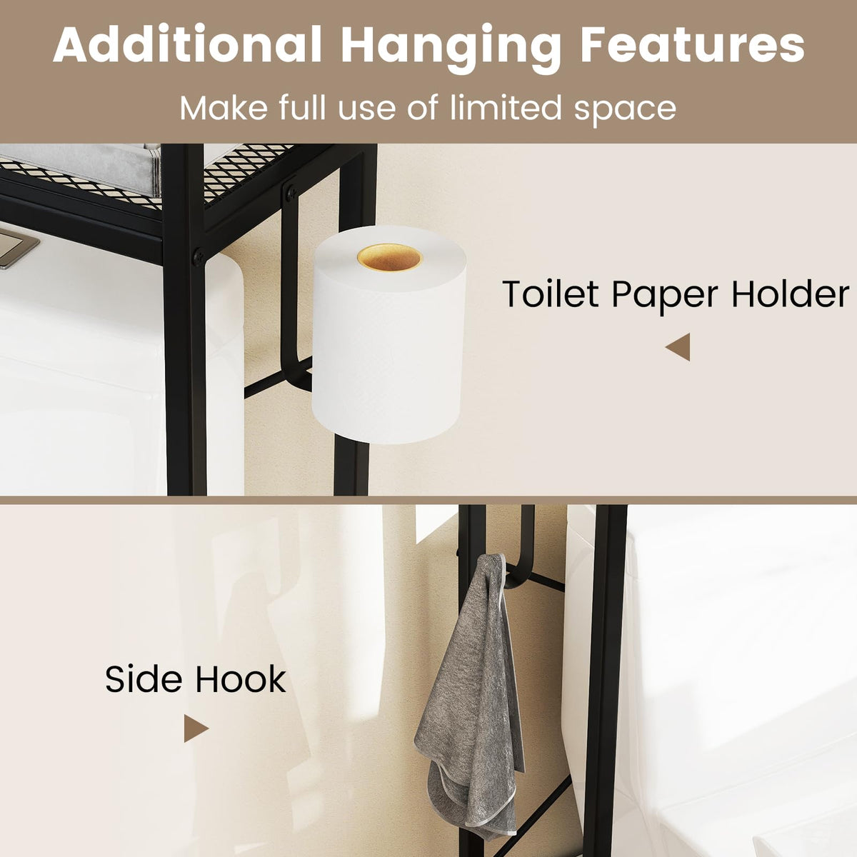 Goflame Over The Toilet Storage Cabinet for Laundry Room