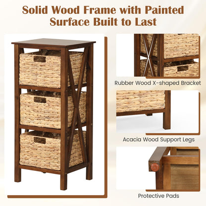 Goflame Wooden X-Design Side Table End Table