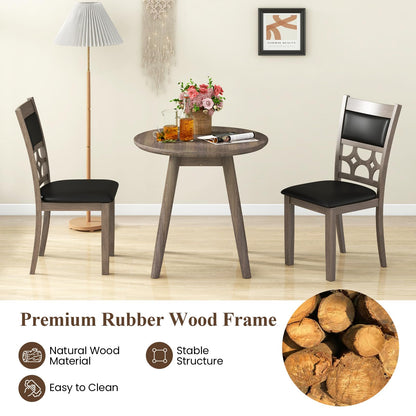 Goflame Wooden Dining Chairs, Farmhouse Armless Kitchen Chairs w/Padded Backrest & Seat