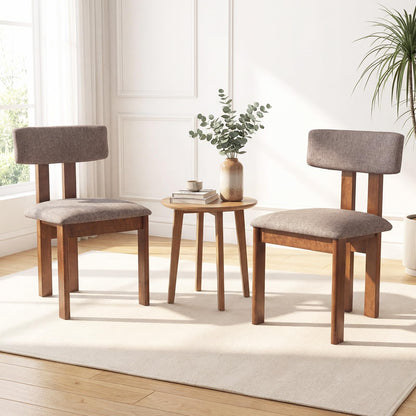 Goflame Upholstered Kitchen Chairs with Curved Backrest
