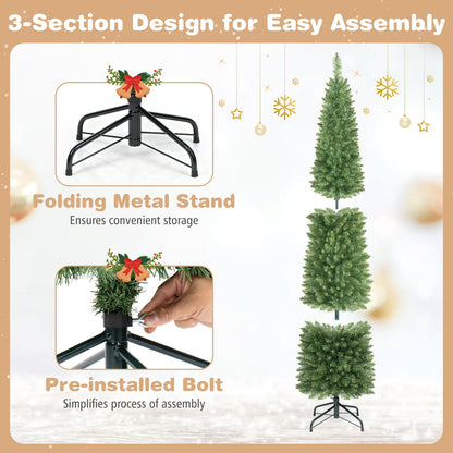 GOFLAME 6/7/9FT Pre-Lit Pencil Christmas Tree
