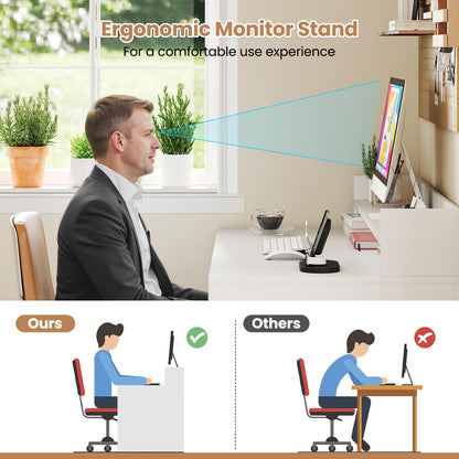 Goflame White Desk with Storage Shelves