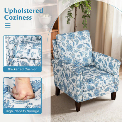 Goflame Upholstered Accent Chair with Floral Pattern