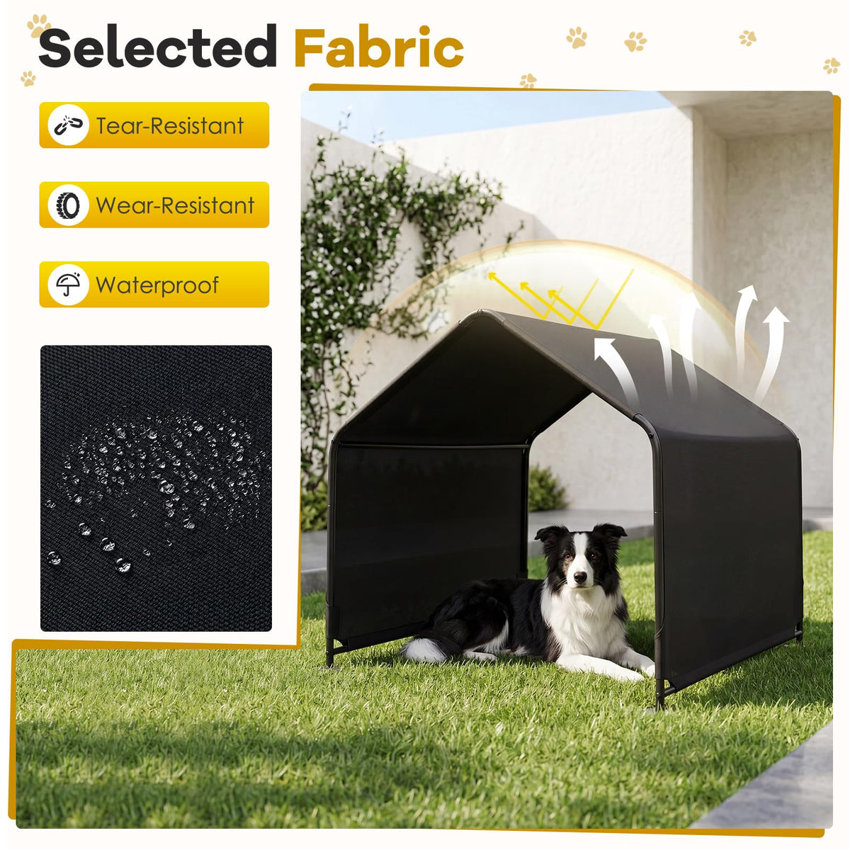 Goflame Outdoor Dog Shade Shelter with Waterproof Canopy