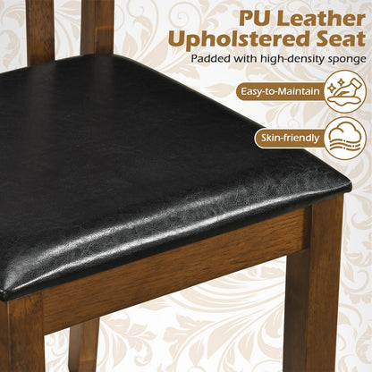 Goflame Wood Dining Chairs Set w/ Rubber Wood Frame