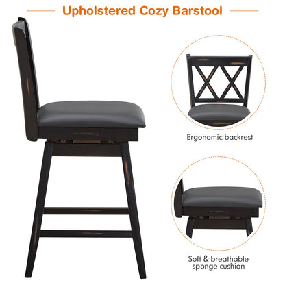 Goflame Bar Stool with Foot Rest Upholstered Cushion & Ergonomic Backrest