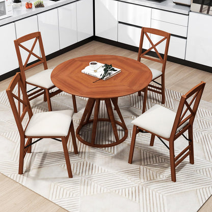 Goflame Folding Dining Chairs Set of 2/4, Modern Kitchen Chairs w/Padded Seat & Cross Backrest