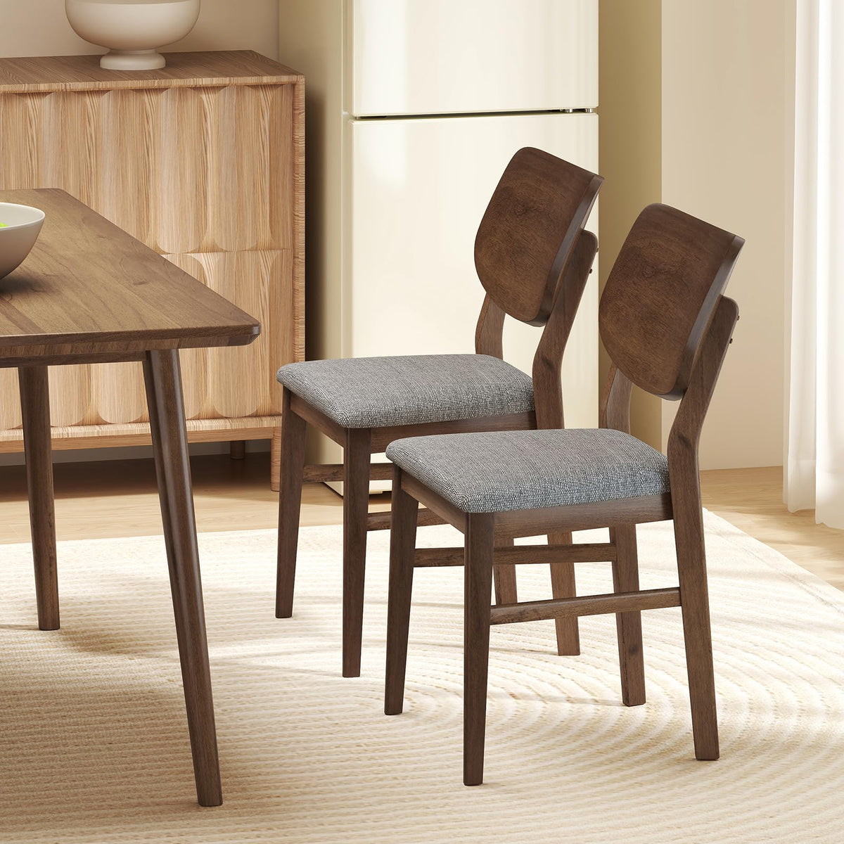 Goflame Wooden Dining Chairs Set
