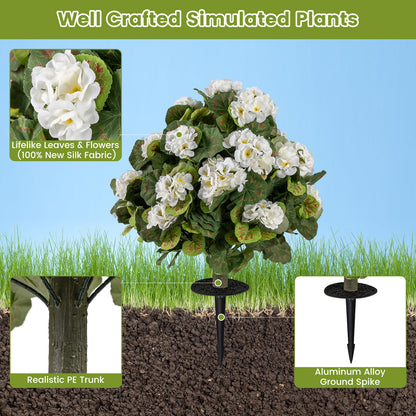 GOFLAME 2 Pack Artificial Begonia Topiary Ball Trees