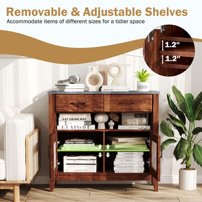 Goflame Sideboard Buffet Cabinet, Coffee Bar Cabinet with 2 Drawers