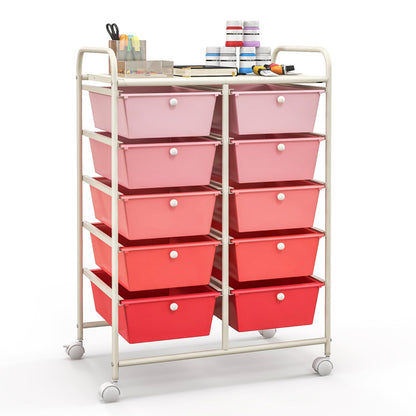 10 Drawers Rolling Cart, Classroom Organizers - Goflame