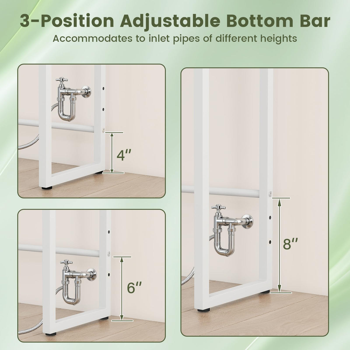 Goflame 3-Tier Over The Toilet Storage 64" Tall Freestanding Space Saver Bathroom Shelves