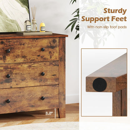 Goflame Small 3-Drawer Dresser for Bedroom - 28.5” x 18” x 26” Wide Chest of Drawers, Modern Large Nightstand