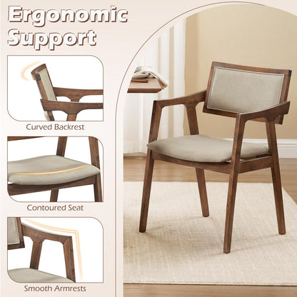 Goflame Rubber Wood Dining Chairs Set of 2/4