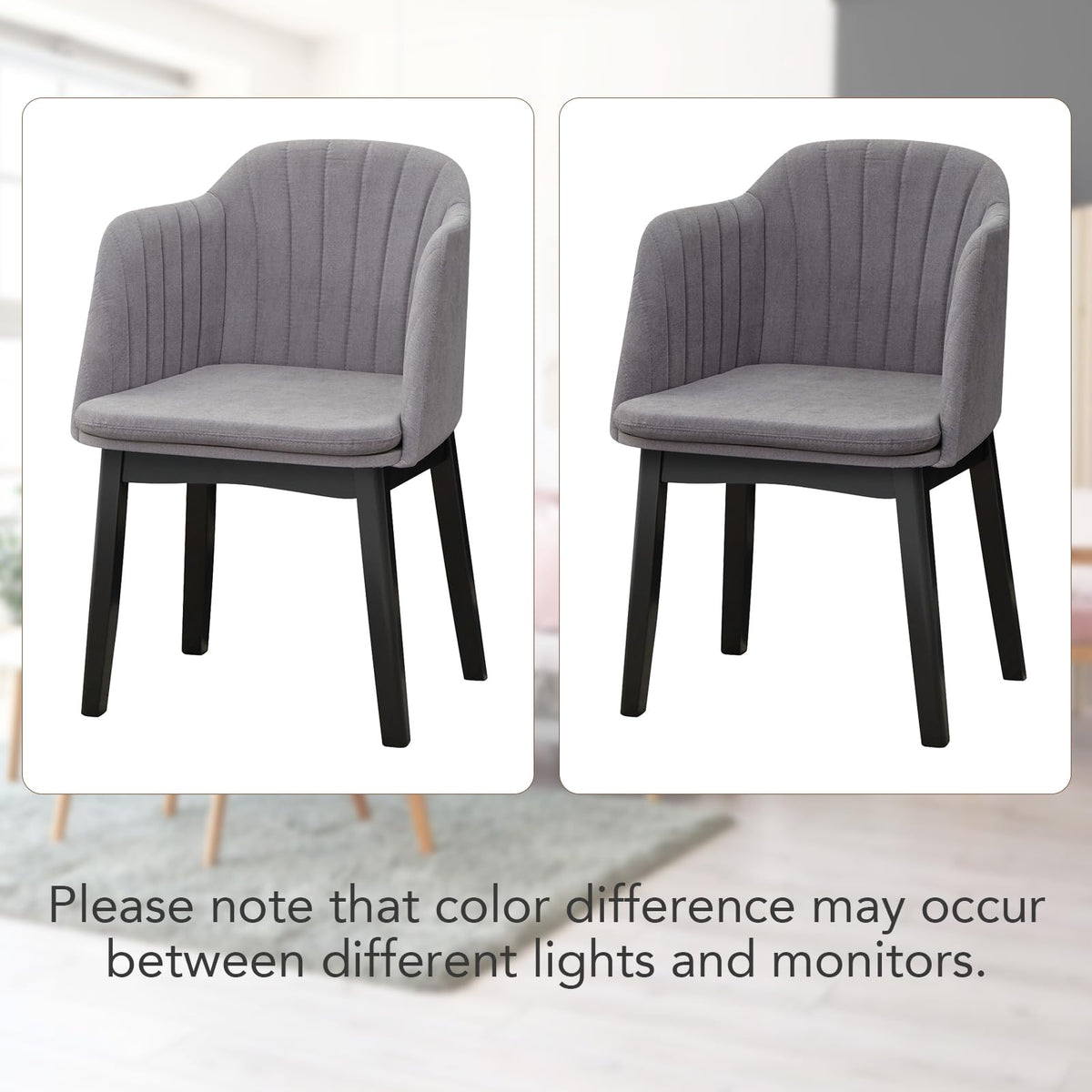 Goflame Modern Dining Chairs, Upholstered Velvet Accent Chairs w/Curved Backrests & Rubber Wood Legs
