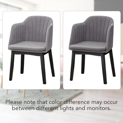 Goflame Modern Dining Chairs, Upholstered Velvet Accent Chairs w/Curved Backrests & Rubber Wood Legs