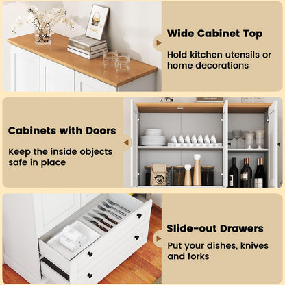 Goflame Buffet Cabinet with Storage for Coffee Bar Dining Living Room Entryway
