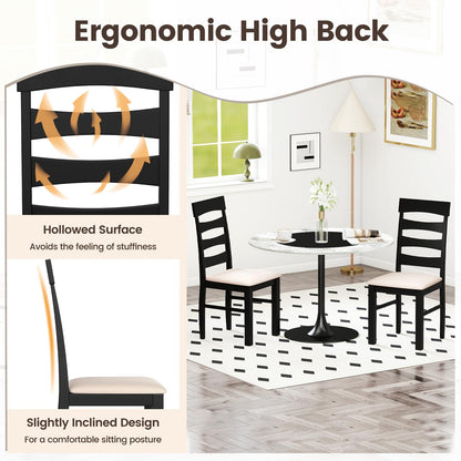 Goflame Dining Chairs Set of 2/4 with Padded Seat & Rubber Wood Frame