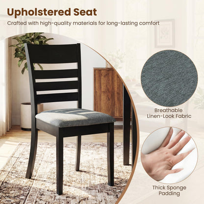 Goflame Wooden Upholstered Kitchen Chair w/Rubber Wood Frame (2/4)