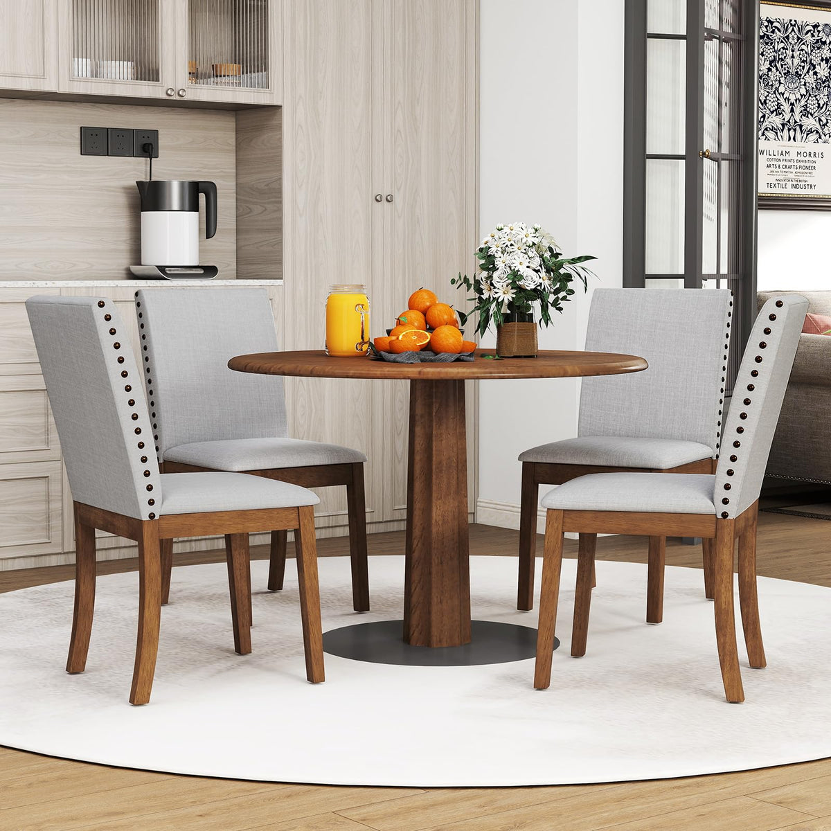 Goflame Upholstered Dining Chairs Set for Restaurant