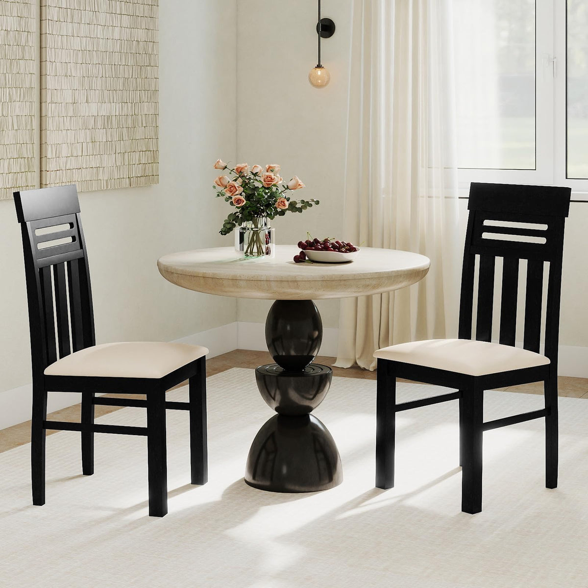 Goflame Wooden Dining Chairs Set of 2/4 for Kitchen Living Room