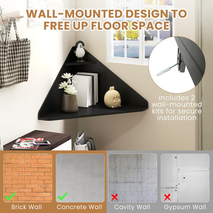 Goflame Wall Mounted Computer Desk with Storage Shelf