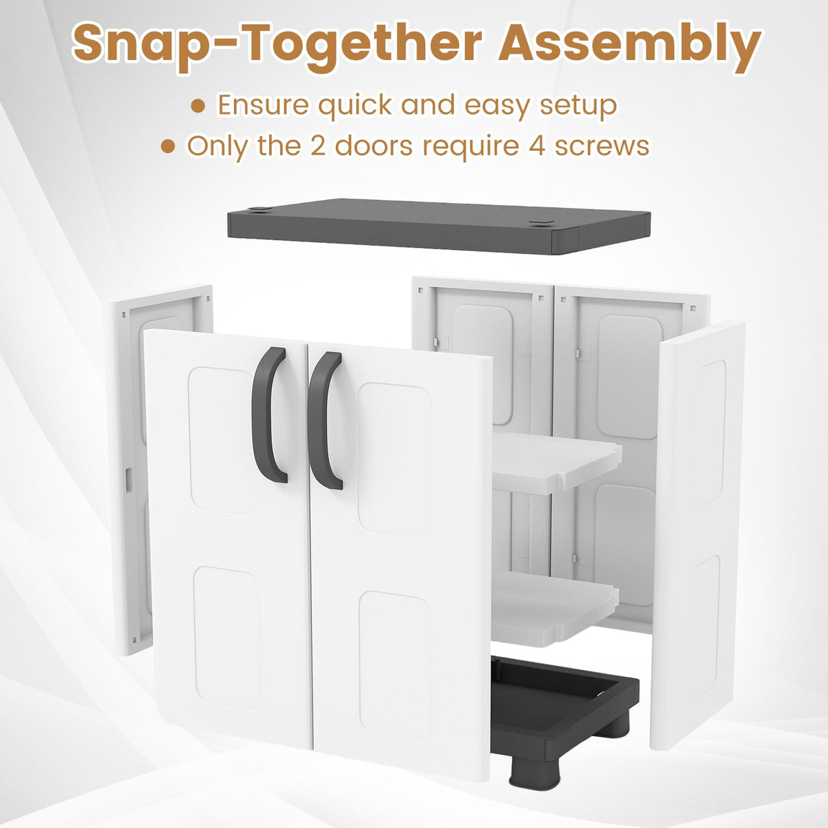 Goflame Storage Cabinet with 2 Doors and Adjustable Shelves