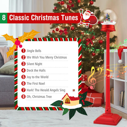 Goflame 5 Ft Christmas Snow Globe Lantern | Musical Snowy Globe Street Lamp