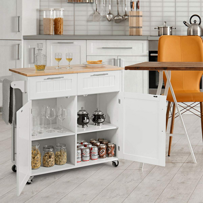 Goflame Kitchen Island Cart Rolling Storage Trolley Cart