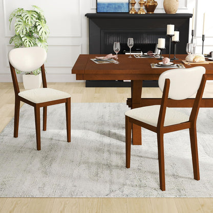 Goflame Sherpa Dining Chairs Set of 4 Modern Kitchen Chair w/Rubber Wood Legs