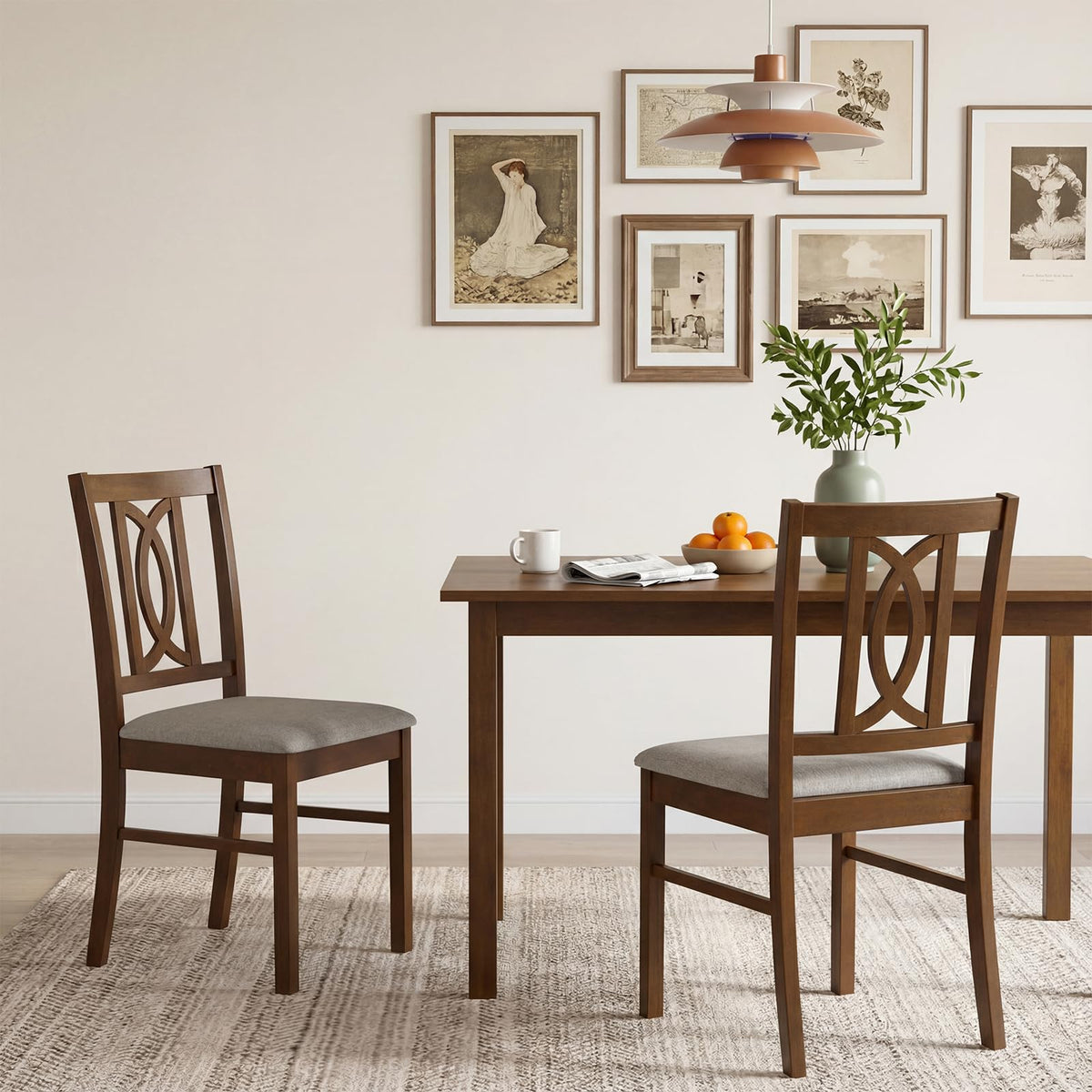 Goflame Dining Chairs Rubber Wood Dining Room Chairs (2/4)
