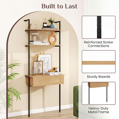 Goflame 4-Tier Ladder Bookshelf for Living Room