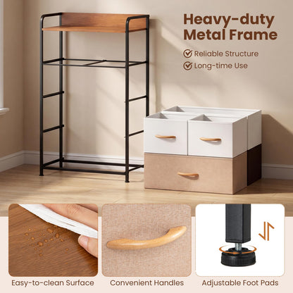 Goflame 5-Drawer Fabric Dresser with Removable Fabric Bins