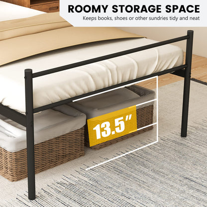 Goflame Twin Size Metal Bed Frame with Headboard & Footboard, 13.5 Inch Platform Bed Frame