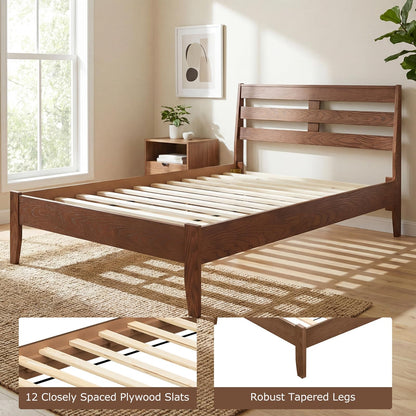 Goflame Twin Size Bed Frame with Slat Headboard