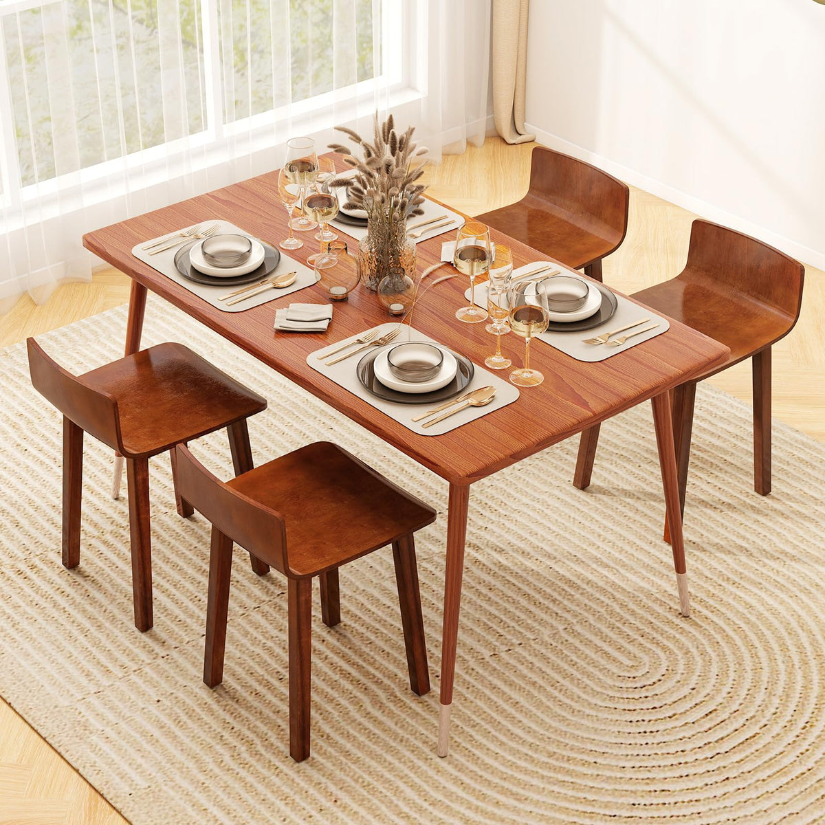 Goflame Wood Dining Chairs Set of 2/4 Farmhouse Kitchen Dining Room Chair