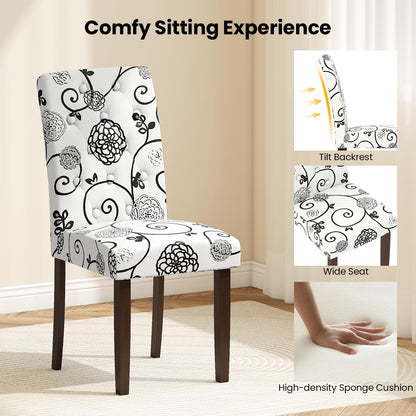 Goflame Tufted Dining Chairs Set of 2/4 Upholstered Kitchen Chairs w/Padded Seat & High Backrest