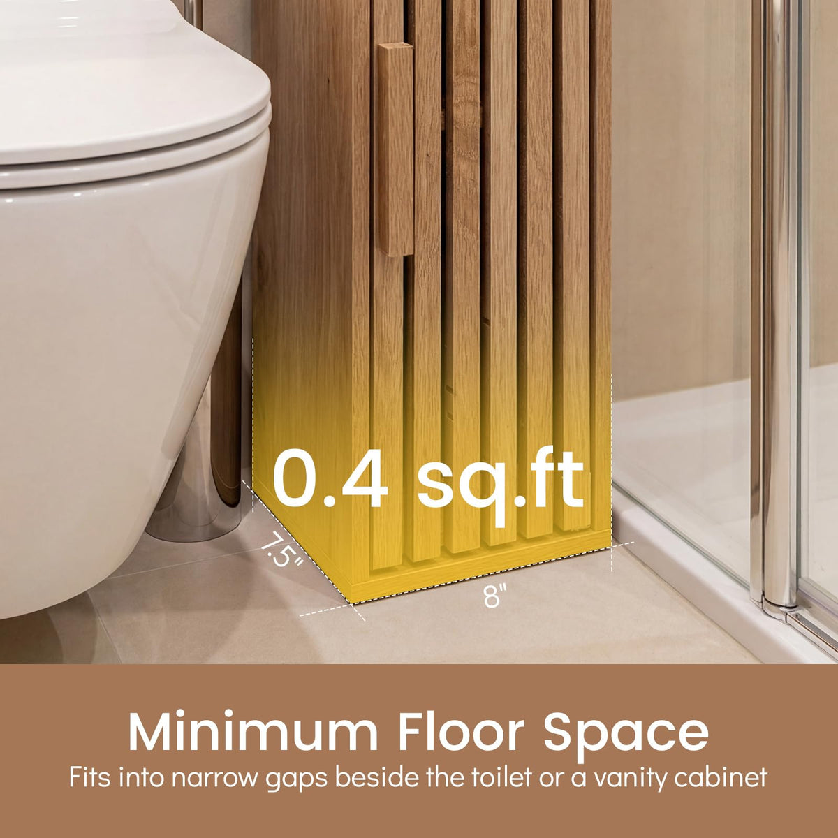 Goflame Slim Bathroom Freestanding Toilet Paper Holder Stand with Door