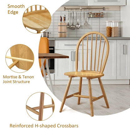 Set of 4 Windsor Chairs, Country Wood Chairs - Goflame