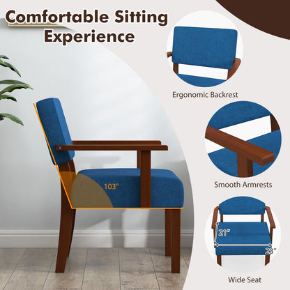 Goflame Modern Accent Chair, Linen Living Room Arm Chair w/Soft Padded Seat & Backrest