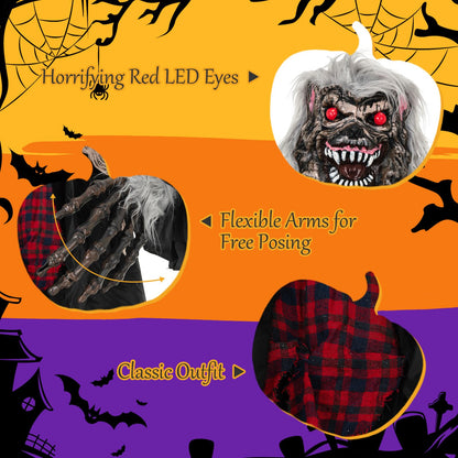 Goflame 8.2 Ft Halloween Animatronics, Sound-Activated Werewolf with Light-up Eyes & Scary Sounds