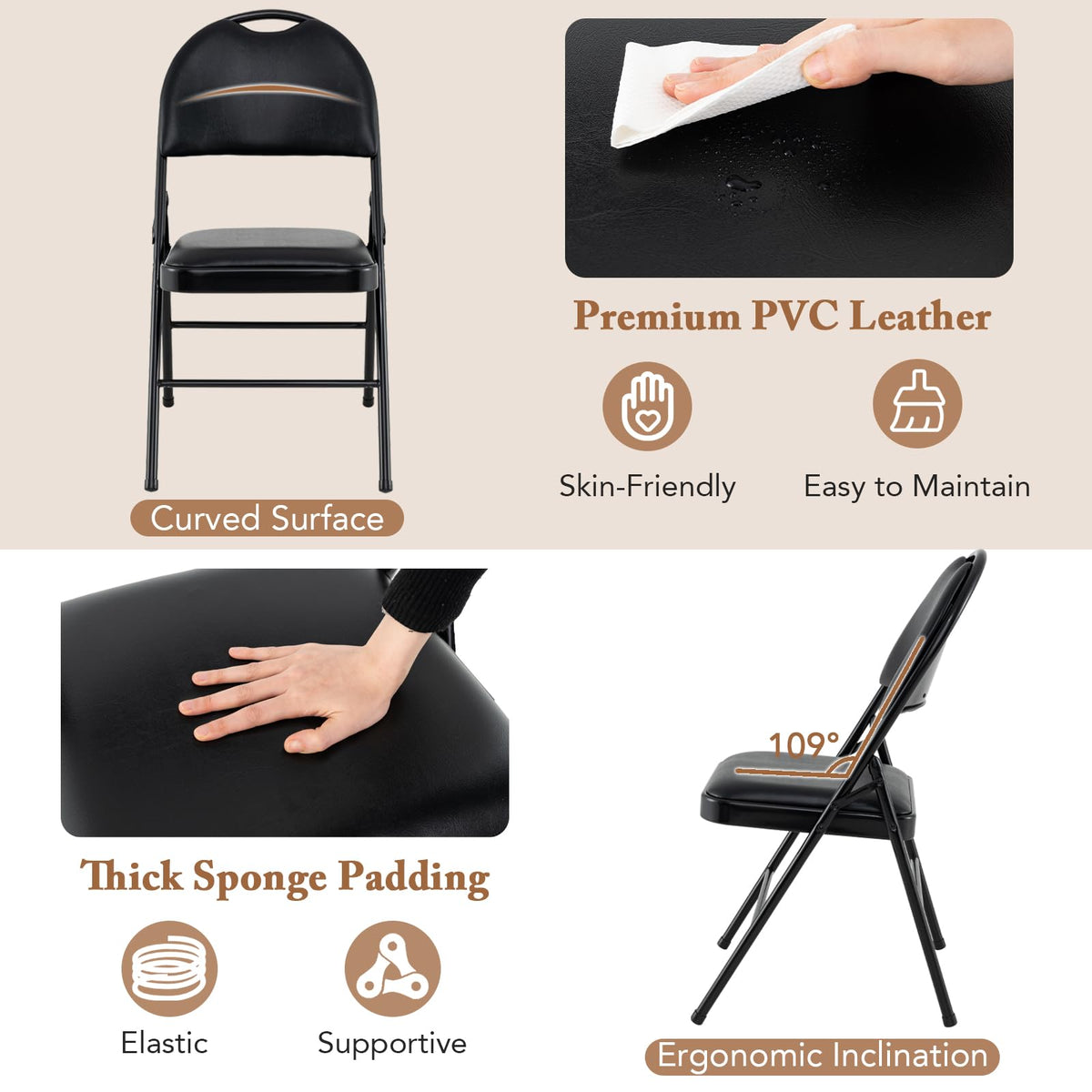 Goflame Party Chairs with Metal Frame for Indoor Outdoor