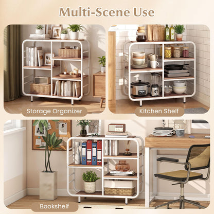 Goflame 5-Tier Industrial Bookcas Book Shelf Storage Organizer with Metal Frame